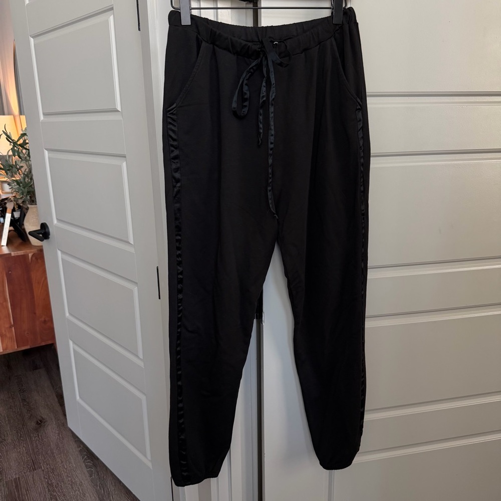 pj Harlow Blair French Terry Sweat Pant with Satin Trim